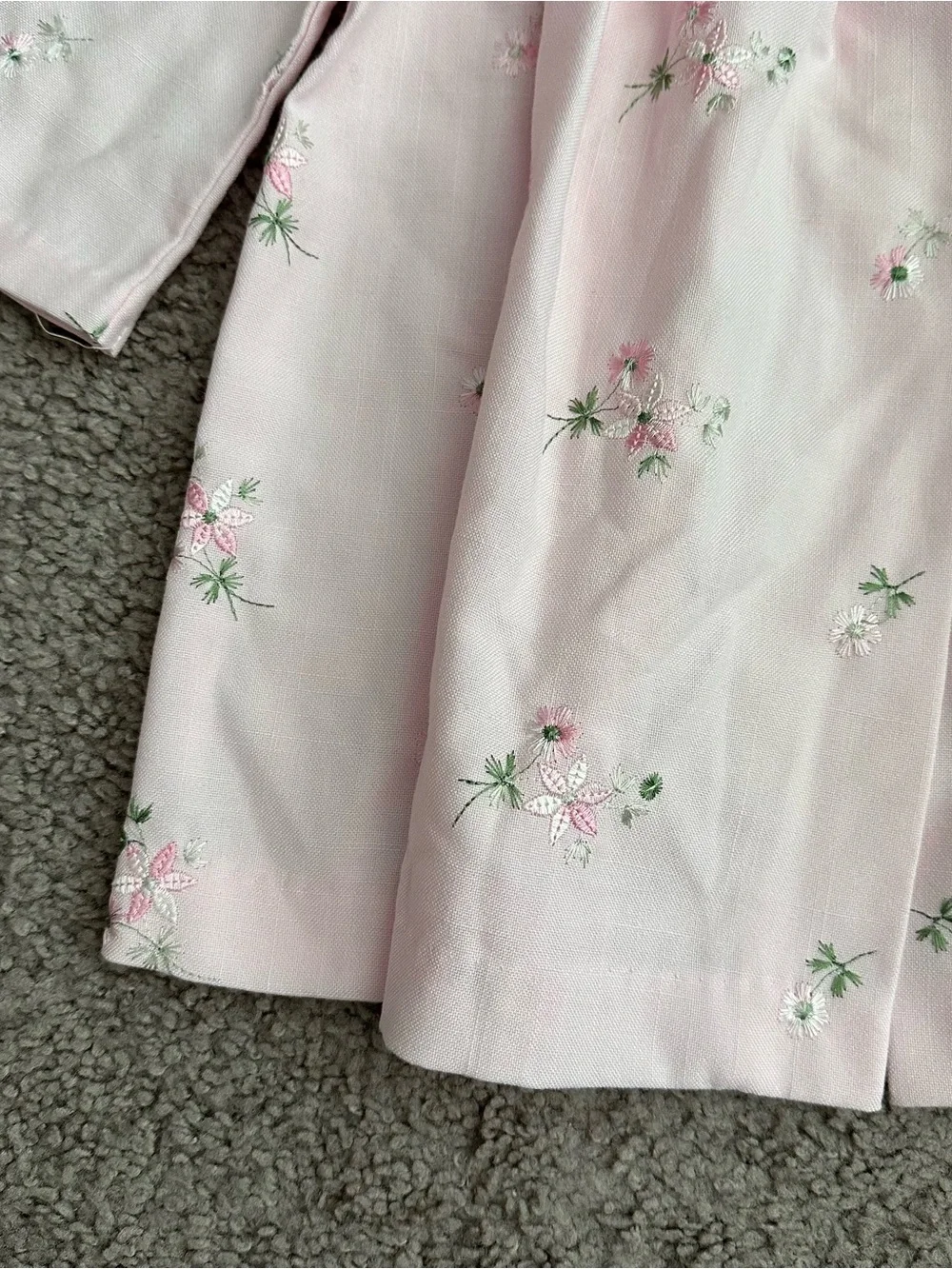 Bonnie Baby Pink Floral Embroidery Long Sleeve Coat Toddler 24M